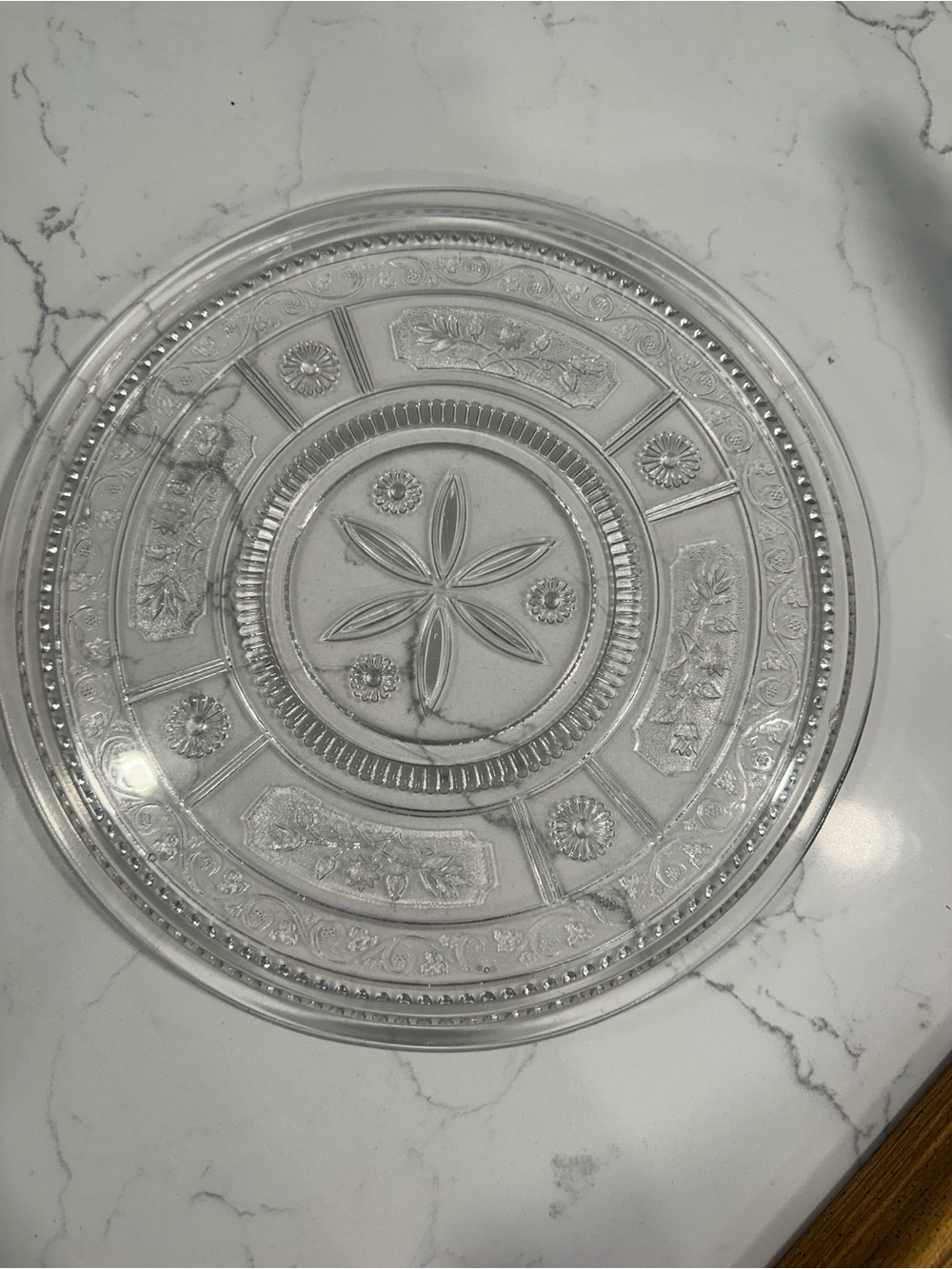 Antique 1890 EAPG Pattern Glass Bryce Willow Oak, wreath pattern tray.